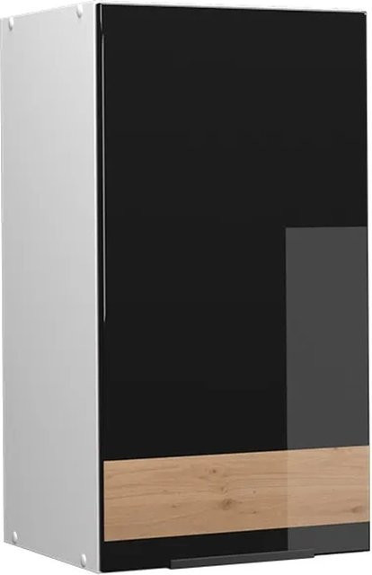 Vicco Badschrank Fame-Line Schwarz-Eiche Hochglanz/Weiß, Wandmontage, B/H: 40 x 72 cm - Bild 1