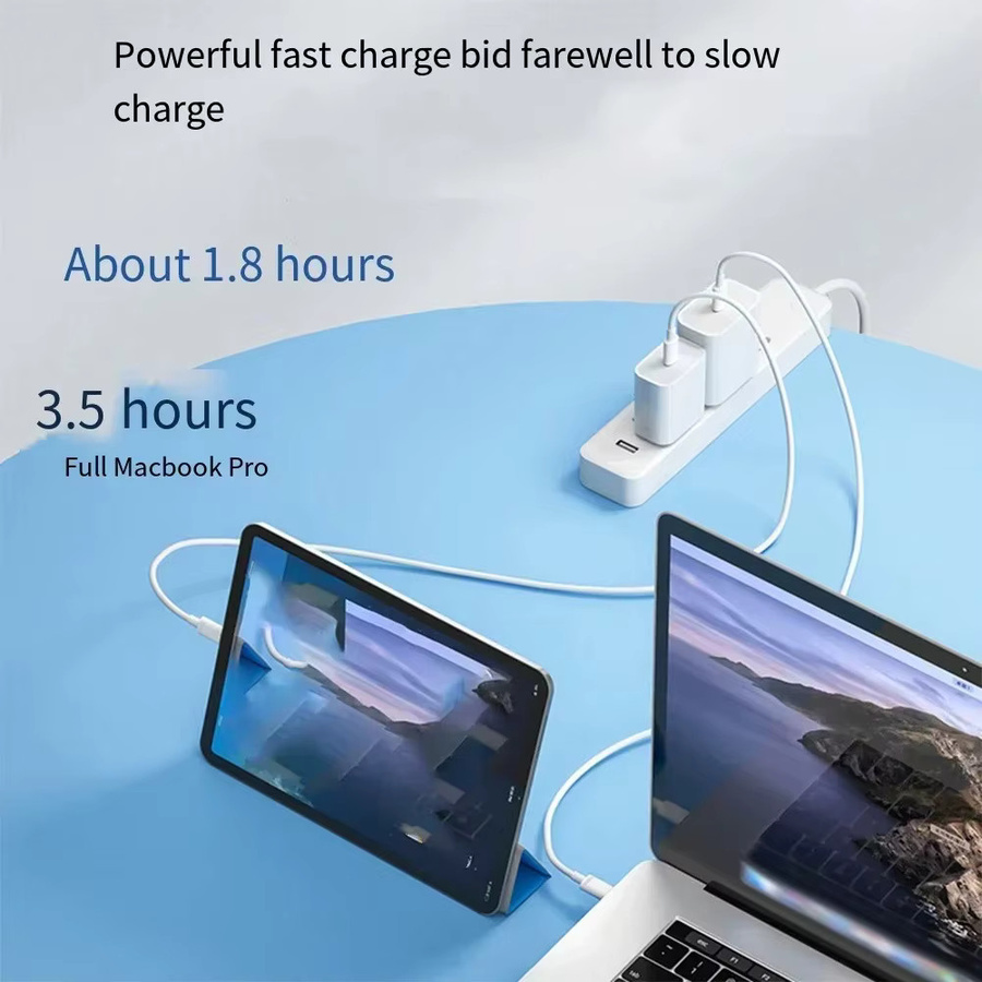 120W USB-C auf USB-C Schnellladekabel 10A in Weiß für Xiaomi, Samsung, Huawei und iPhone - Bild 2