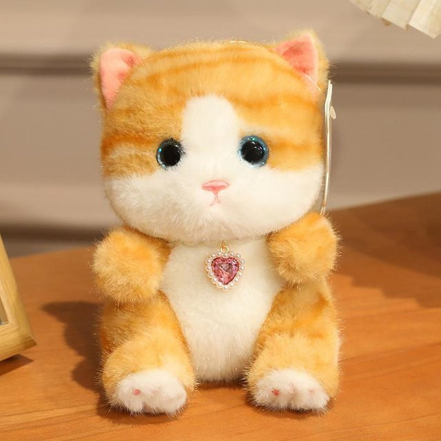 Kawaii Kätzchen Cosplay Konditor Plüschtier, orange, 16cm, ab 14 Jahren - Bild 1