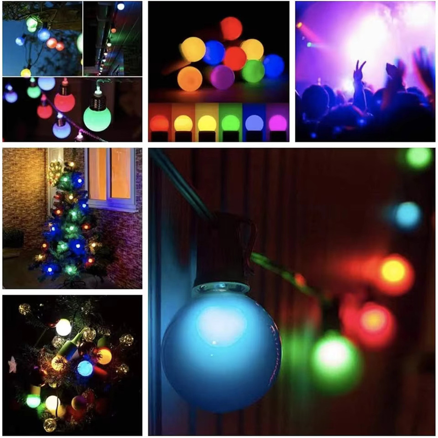 4er-Set G45 RGB LED-Glühbirnen E27 3W Multicolour für Party und Dekoration - Bild 3