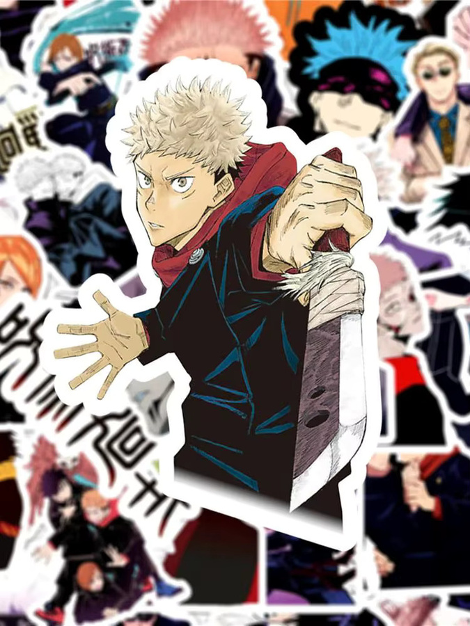 50 Stück Jujutsu Kaisen Anime Aufkleber Set in Multicolour für Laptop Wasserflasche und Handy - Bild 4