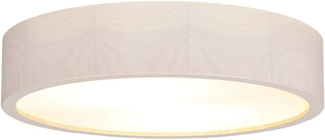 Licht-Erlebnisse Deckenleuchte Rund aus Holz und Glas in Weiß, Durchmesser: 37 cm, 2x E27 - Bild 1