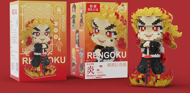 Demon Slayer Anime Kamado Tanjiro Nezuko Mikrobausteine Figuren Set - Bild 1