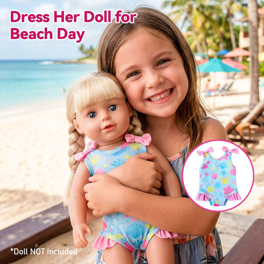 dearbei Sommer-Bikini-Puppenkleidung für 16-18 Zoll Babypuppen, Zubehör - Bild 2