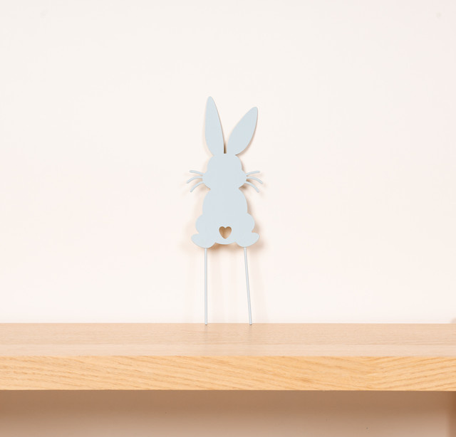 Green Living Metall Stecker Hase in Taupe - Bild 1