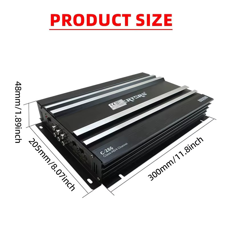 Q-PERTORS Klasse AB Car Audio 4 Kanal Stereo Leistungsverstärker in Schwarz mit 8800 W Power für Lautsprecher, Subwoofer, Höhen und Mid-Bass - Bild 5