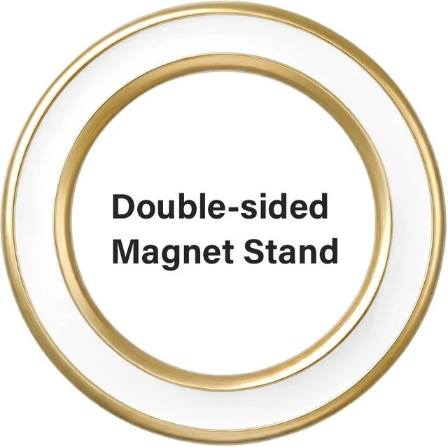 WSSHE Doppelseitiger Magnetring-Halter für MagSafe, selbstklebend, Handy-Wandhalterung und Tablet-Ständer, Schwarz - Bild 1