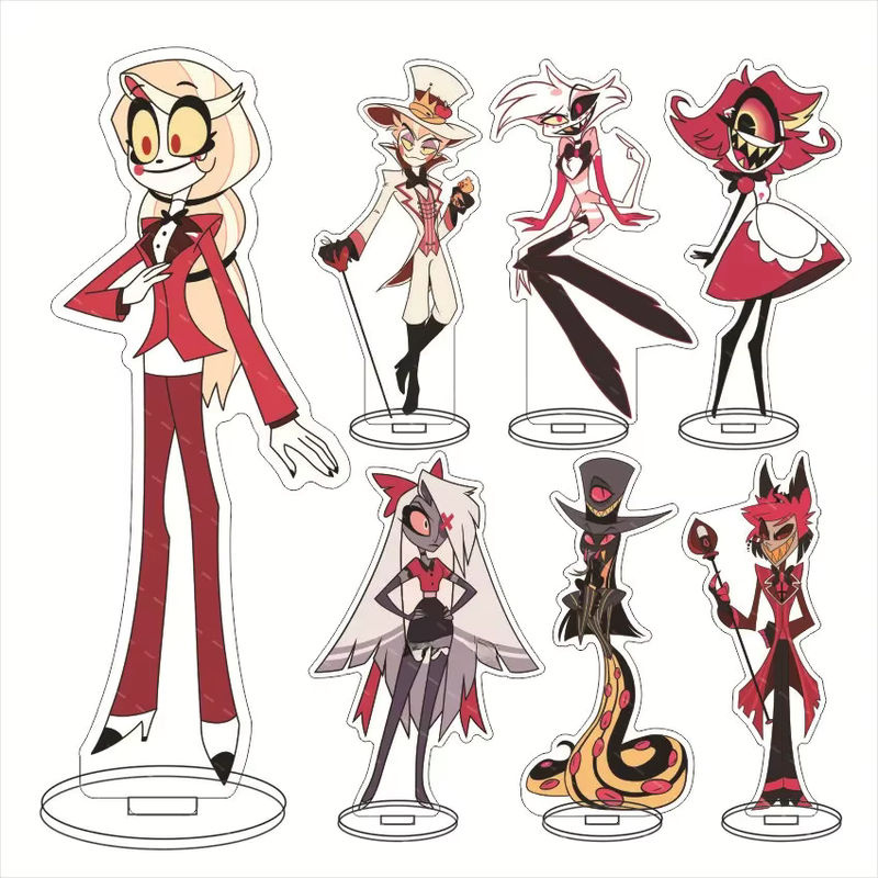 Bandai Hazbin Hotel Charlie Morningstar und Vaggie Acryl-Figuren aus Kunststoff als stehende Dekorationsfiguren in Rot - Bild 2