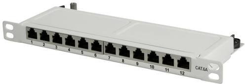 LogiLink NP0065 12 Port Patch-Panel CAT 6a Ethernet/LAN, Weiß, Breite: 254 mm - Bild 1