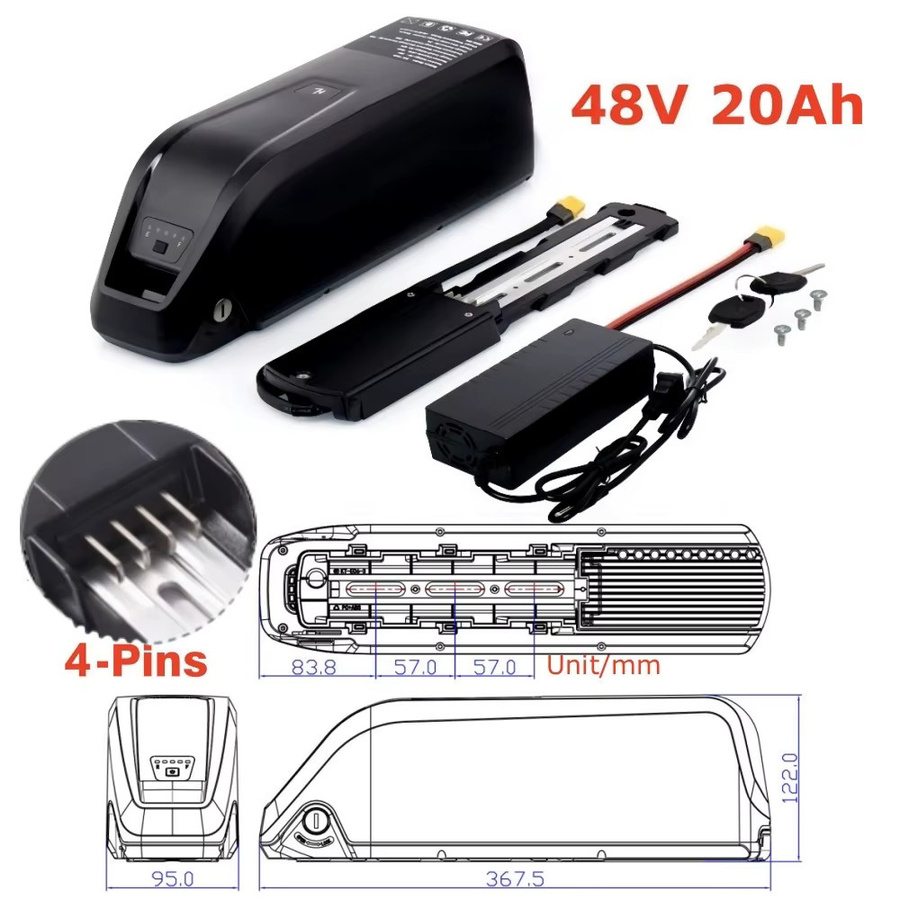 Aleaivy Hochwertiger 4-Pin Hailong E-Bike-Akku in Schwarz für Mountainbikes mit 18650 und 21700 Zellen kompatibel mit Bafang 250W 500W 1000W - Bild 5