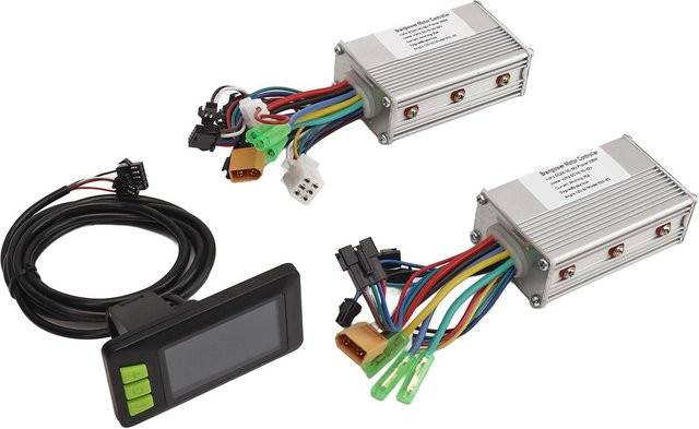 Igeteck Doppelantrieb Elektrofahrrad-Controller-Set mit LCD-Meter in Silber, 500W, 24V/36V/48V, 25A, aus Aluminiumlegierung - Bild 1