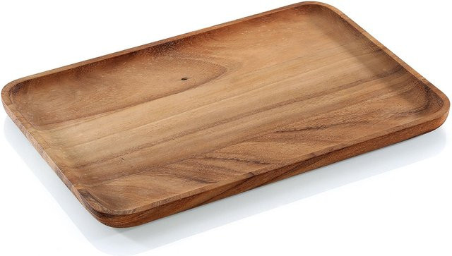 Snackbrett Zassenhaus aus Akazie in Braun, B/T/H: 35,5 x 23,5 x 0,42 cm - Bild 1
