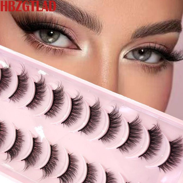 HBZGTLAD Falsche Wimpern, 10 Paar, Wispy 3D-Faux-Nerzwimpern, Unisex - Bild 1