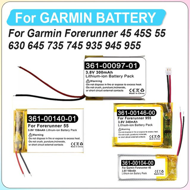 Ersatzakku für Garmin Forerunner 45 45S 55 645 735 745 935 945 955 Uhren inklusive Werkzeug-Set - Bild 1