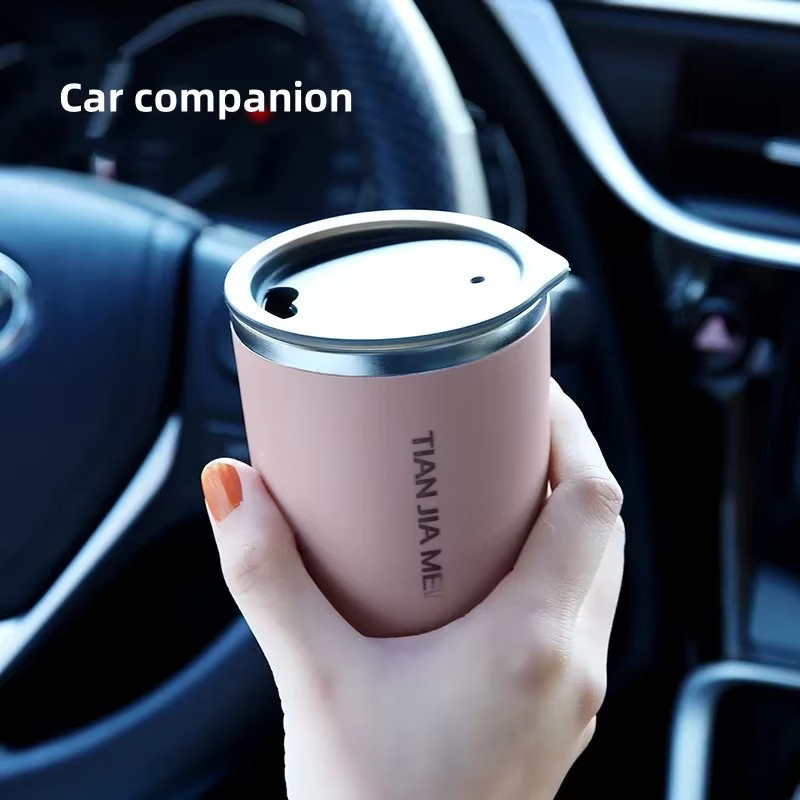 JUSTINLAU Thermoskanne aus Edelstahl in Schwarz, 300 ml, tragbare Isolierflasche für Kaffee und Milch - Bild 3