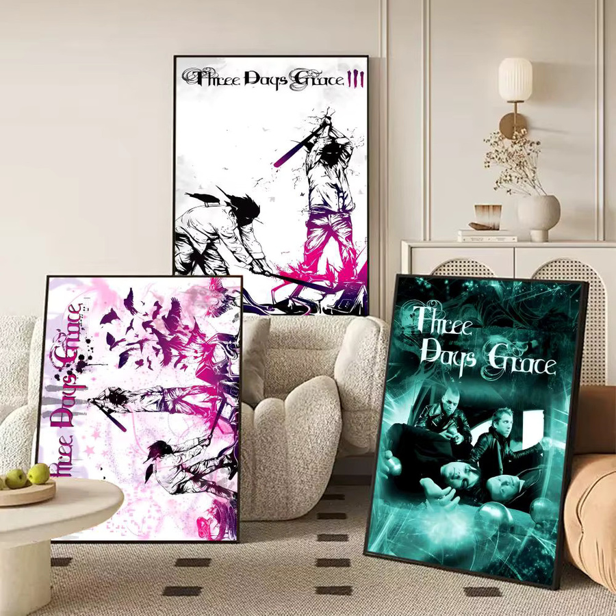 T-Three D-days Grace Poster Moderne Wandkunst als abstrakter Wandaufkleber in Schwarz und Mehrfarbig aus Papier - Bild 4