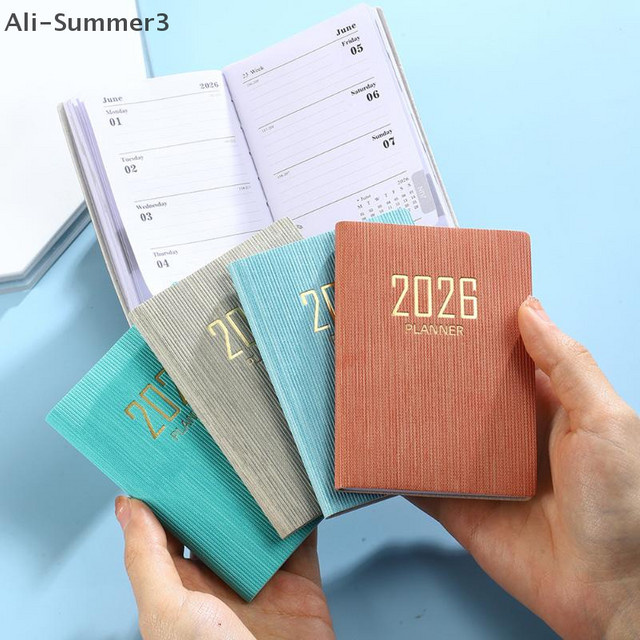 A7 Englisches Planerbuch 2026 mit Wochenkalender und Softcover, tragbares Mini-Tagesplaner Tagebuch mit 120 Seiten - Bild 1