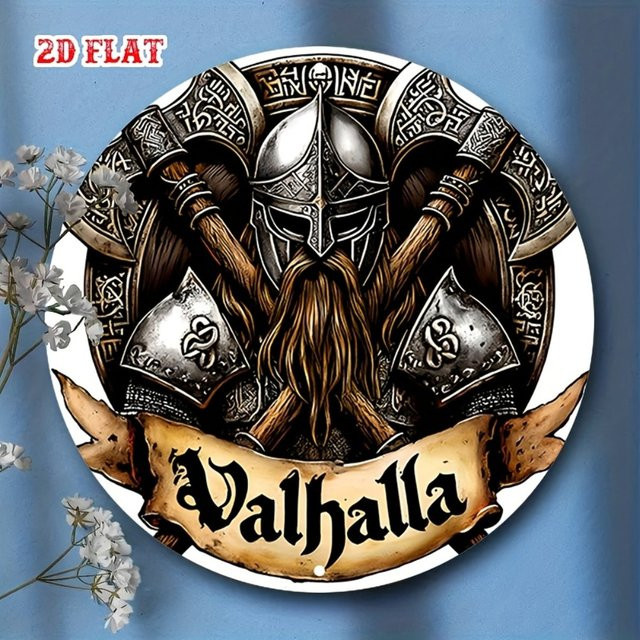 CIFBUY Wikinger-Helm und Axt-Wanddekoration aus Metall im rustikalen Design - Bild 1