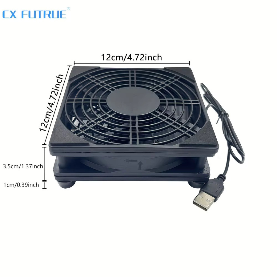 Wathai USB-Router-Lüfter mit Ein-Tasten-Schalter, Kühlventilator in Schwarz für Receiver, DVR, Xbox und TV-Box - Bild 2