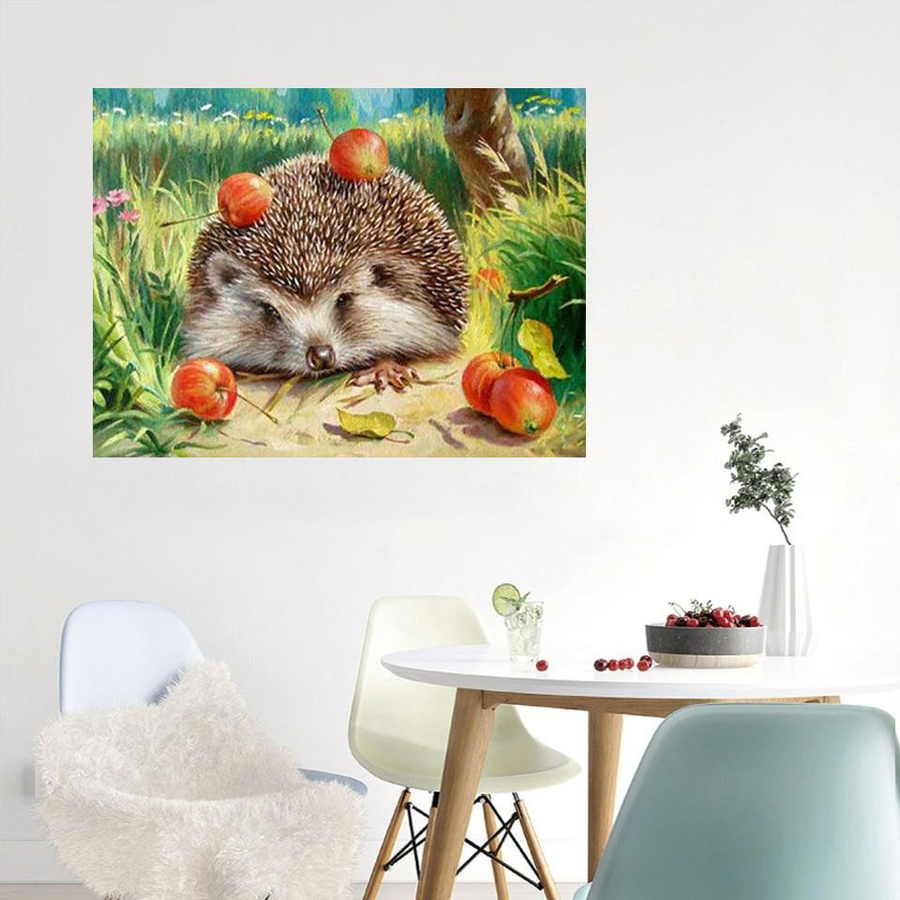 FIYO 5D Diamantmalerei Igel als Kreuzstich-Stickerei in Multicolour, B/H: 20 x 30 cm - Bild 2