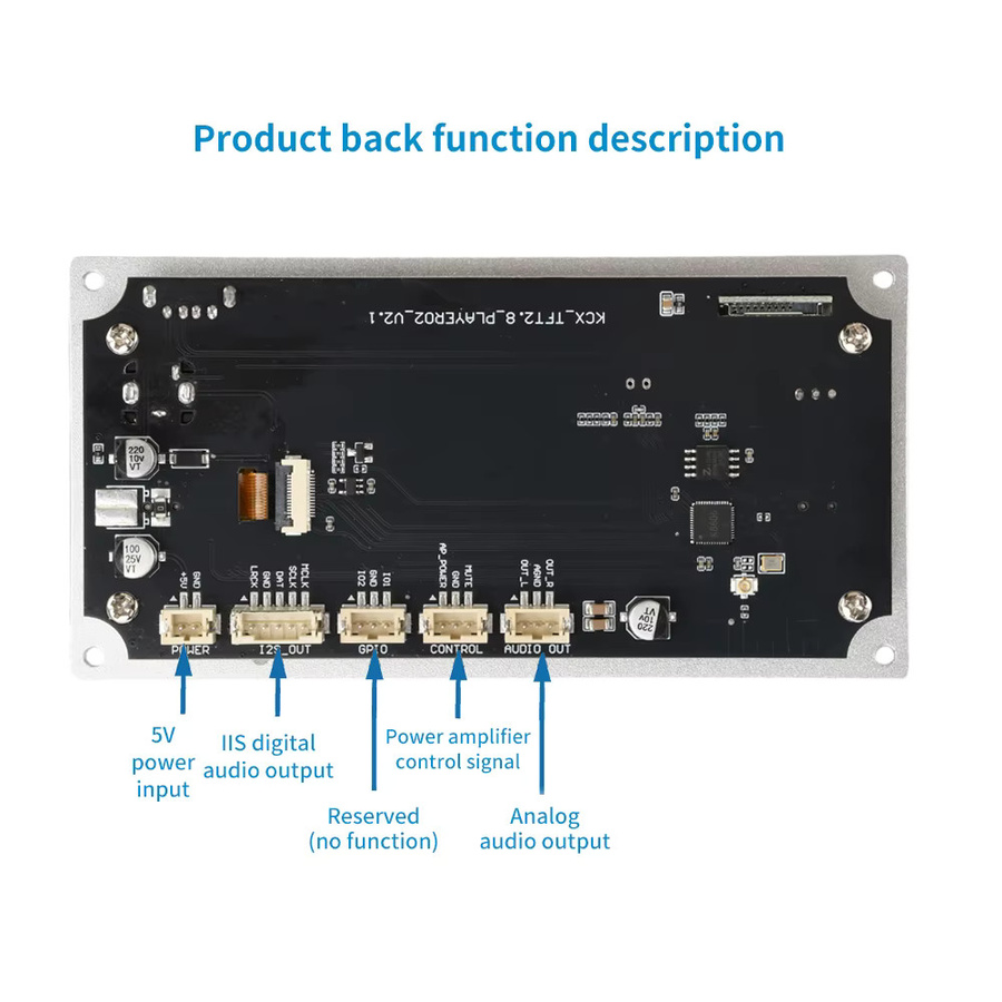 diymore Bluetooth Audio-Dekodierungsplatinenmodul mit 2,8-Zoll-TFT-Farbbildschirm, I2S Digital Audio-Ausgang, 24 Bit, Schwarz - Bild 4