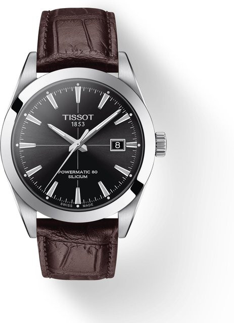 Tissot Armbanduhr, Leder, Automatik, Schwarz, Herren - Bild 1
