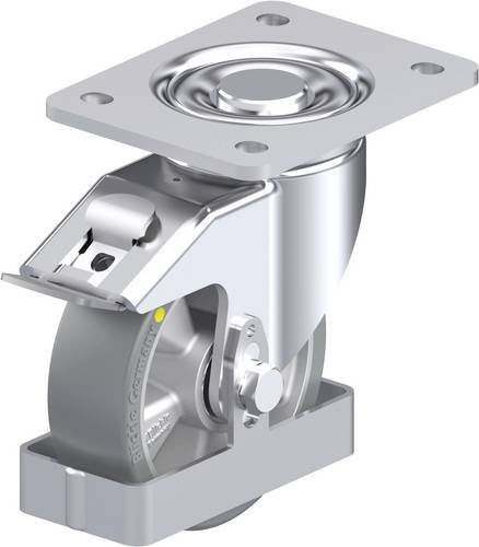 Blickle Stahlblech-Lenkrolle LH-ALTH 125K-3-FI-AS-FS in Silber, Rad-Durchmesser: 125 mm, Tragfähigkeit: 550 kg - Bild 1