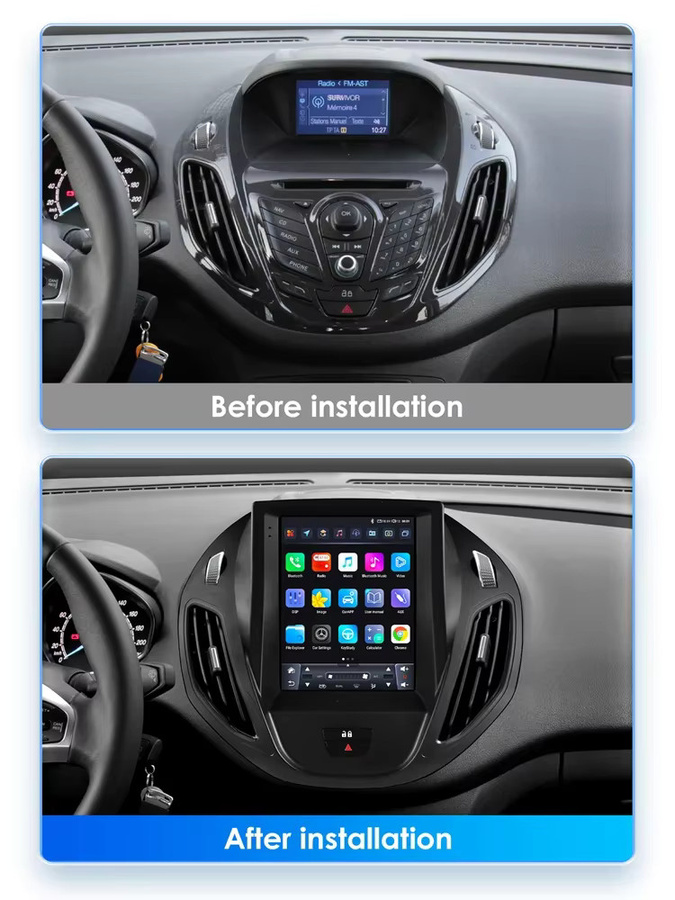 OSSURET Android 14 Autoradio mit 9,7 Zoll Display, Wireless CarPlay und GPS für Ford Transit Tourneo Courier 2013-2021, Schwarz - Bild 4