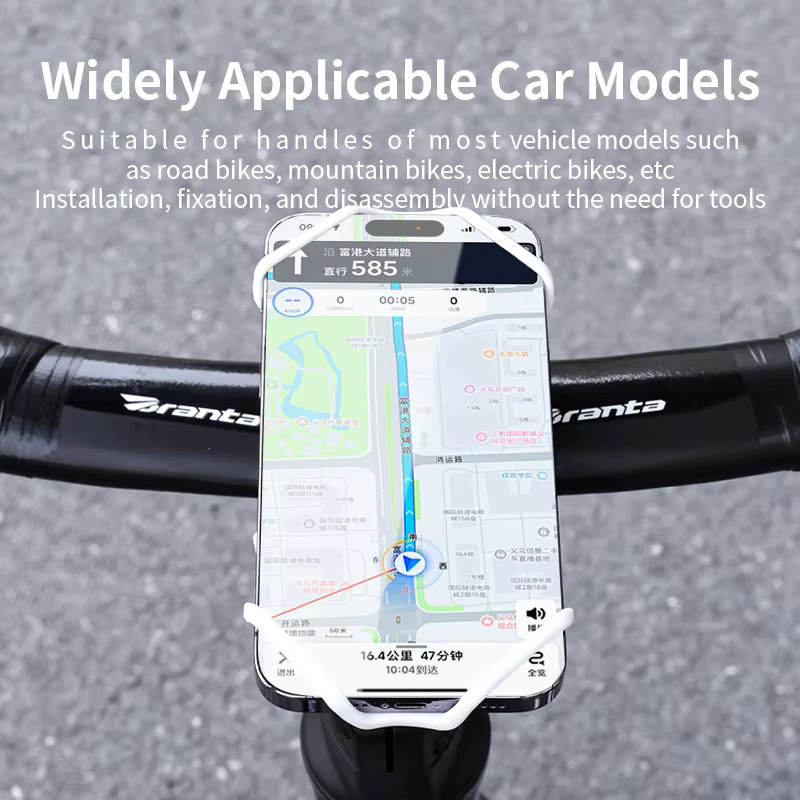 Modischer Silikon Fahrrad Handyhalter mit Quick-Release Funktion für Rennrad und Mountainbike in Schwarz - Bild 3