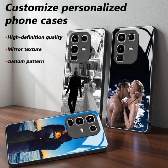 Personalisierte Fotospiegel Handyhülle aus Glas für Infinix Note 50 40 30 S Pro Pro+ X in Schwarz und Multicolour - Bild 1
