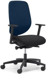 Giroflex Bürostuhl 353 ergonomischer Schreibtischstuhl mit Armlehnen und Auto-Synchronmechanik in Blau/Schwarz - Bild 1