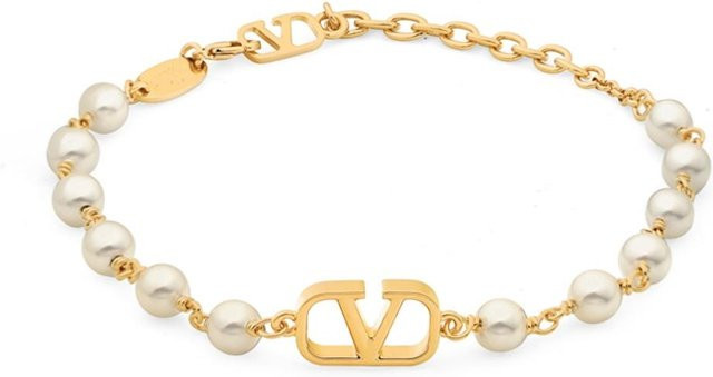 Valentino Perlenarmband, Messing, Gold, Damen - Bild 1