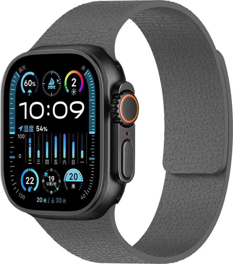 Uhrenarmband Lychee Grain Silikon, Schwarz, für Apple Watch - Bild 2