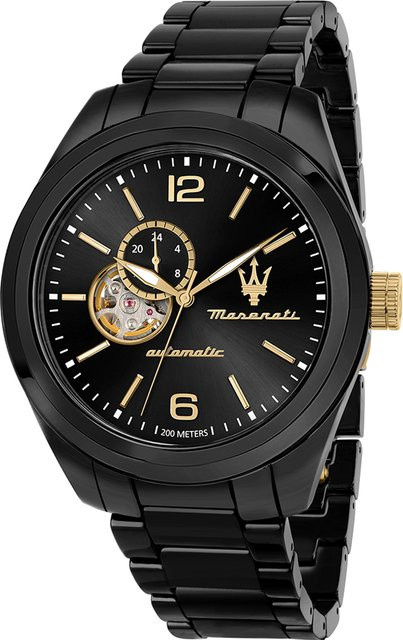 Maserati Herrenuhr Automatik, Keramik, Schwarz, 45 mm, 20 ATM - Bild 1