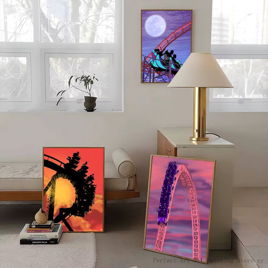 Modernes Achterbahn Poster aus Papier für dein Wohnzimmer oder Restaurant als Wandkunst - Bild 4