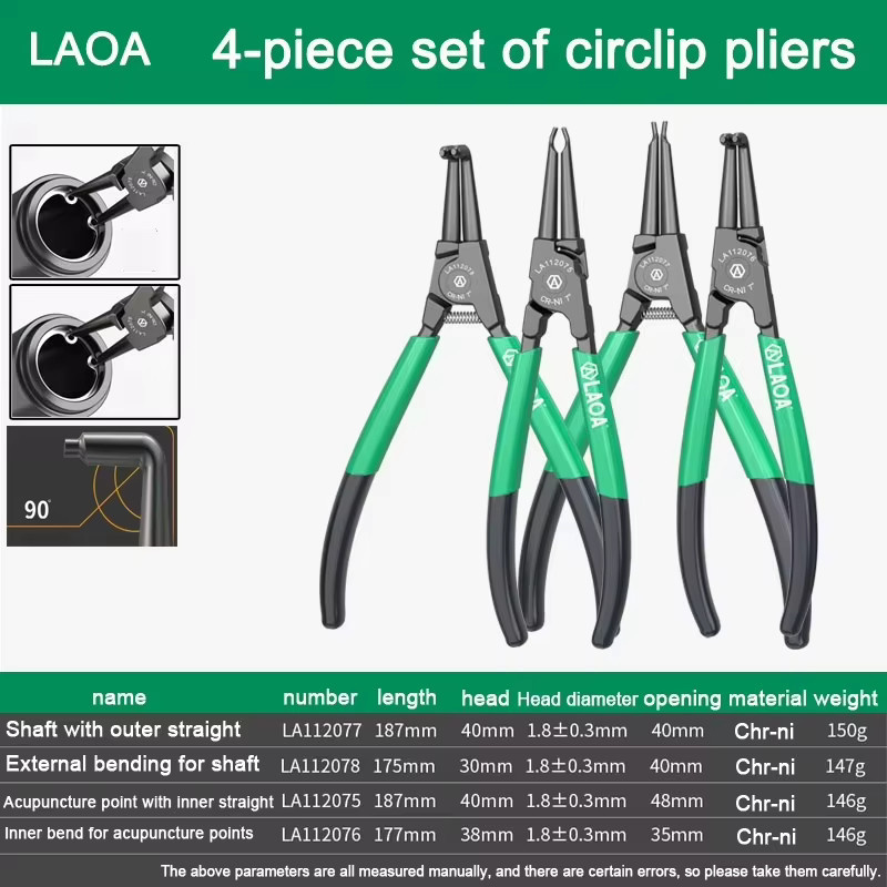 LAOA 7-Zoll Multifunktions-Sicherungsringzange für interne und externe Halteklammern zur Wartung und Reparatur - Bild 4