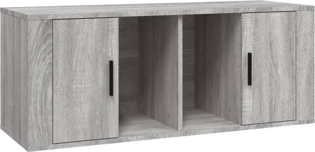 vidaXL TV-Schrank Grau Sonoma aus Holzwerkstoff B/T/H: 100 x 35 x 40 cm - Bild 1