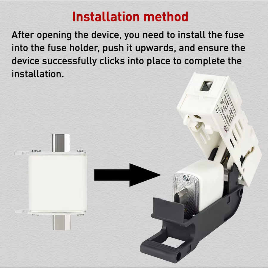 EARU NT00 Sicherung Trennschalter Plug-in Messer Typ für 100A 160A, DC 12V-1000V AC 500V 690V, Weiß - Bild 2