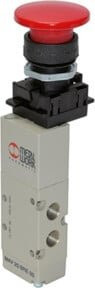 Riegler 5/2-Wegeventil manuell mit Pilztaster monostabil in Rot G 1/8 - Bild 1