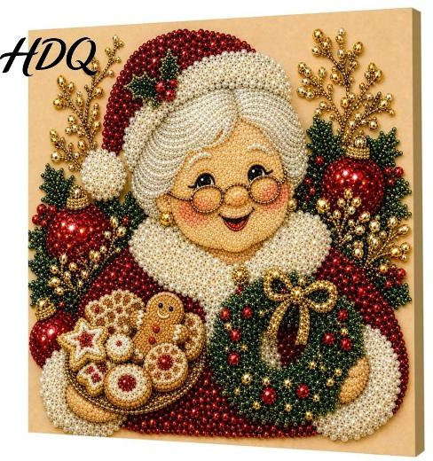 DIY Perlenmalerei-Set Schneemann Weihnachts-Bastelset für Erwachsene und Anfänger, Multicolour - Bild 1
