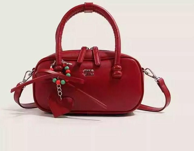JMG Bags Handtasche Damen, Boston, Rot, Braun - Bild 1