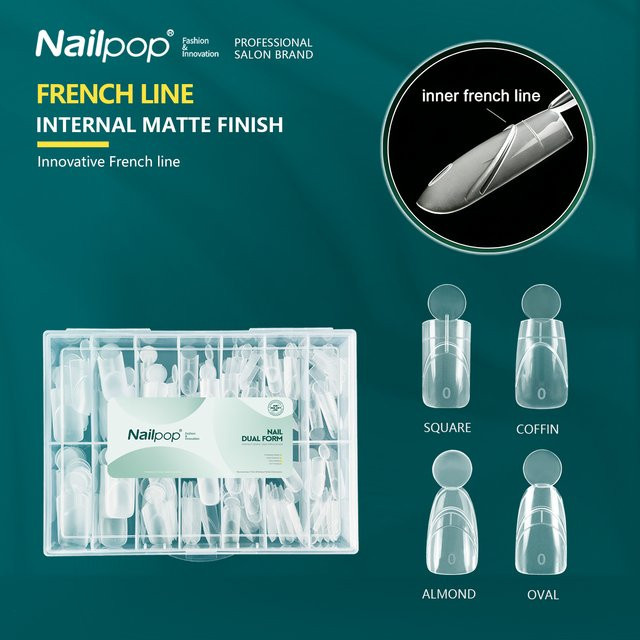 Nailpop Nagelspitzen Dual Form, transparent, matt - Bild 1