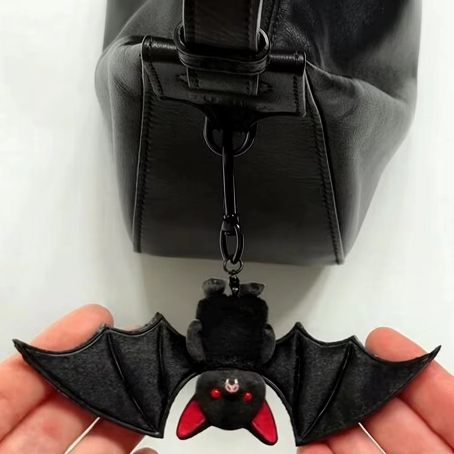 FTCY Schlüsselanhänger Plüsch-Fledermaus, schwarz, Unisex - Bild 5