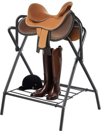VEVOR Klappbarer Sattelhalter aus Stahl in Schwarz für englische und Westernsättel, B/T/H: 71,1 x 48,3 x 95,3 cm - Bild 1