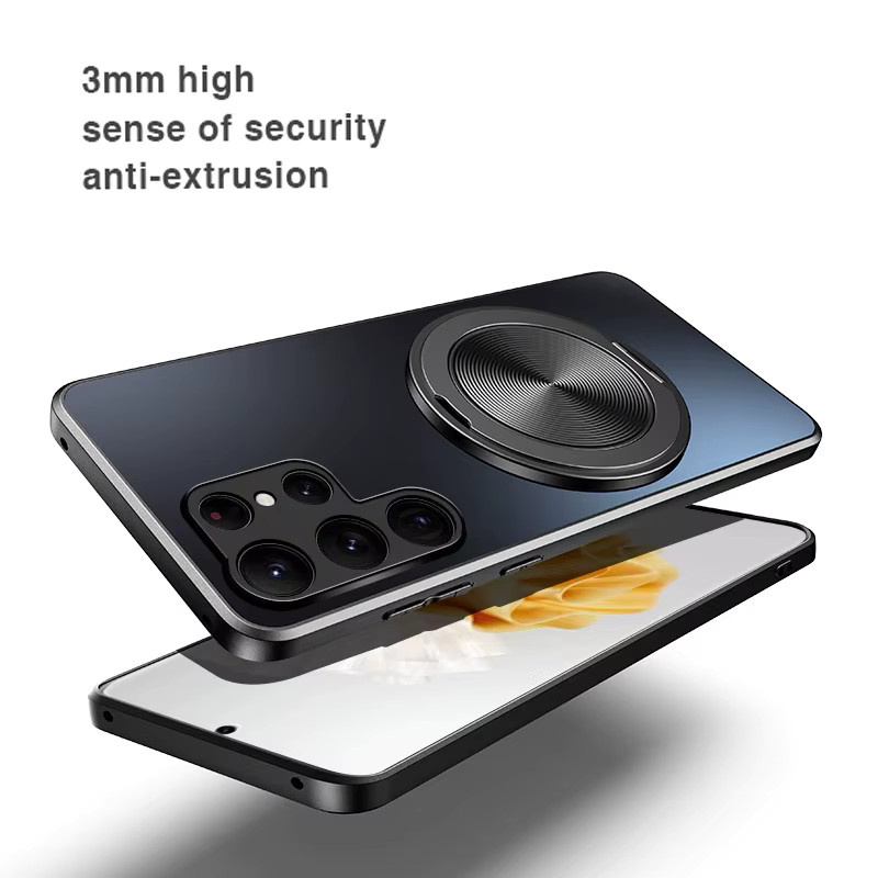 AG Matte Magnethülle mit 360-Grad-Drehung Ringständer für Samsung S25 S24 S23 Ultra Plus in Purple - Bild 5