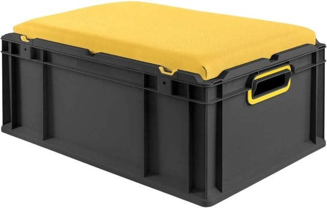 PROREGAL Eurobox Nextgen Seat Box Sitzbox Gelb-Schwarz H x B x T: 26,5 x 40 x 60 cm - Bild 1