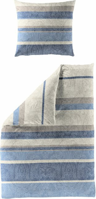 Bierbaum Biber Bettwäsche Set 6908 aus Baumwolle, Blau, B/H: 155 x 220 cm - Bild 1