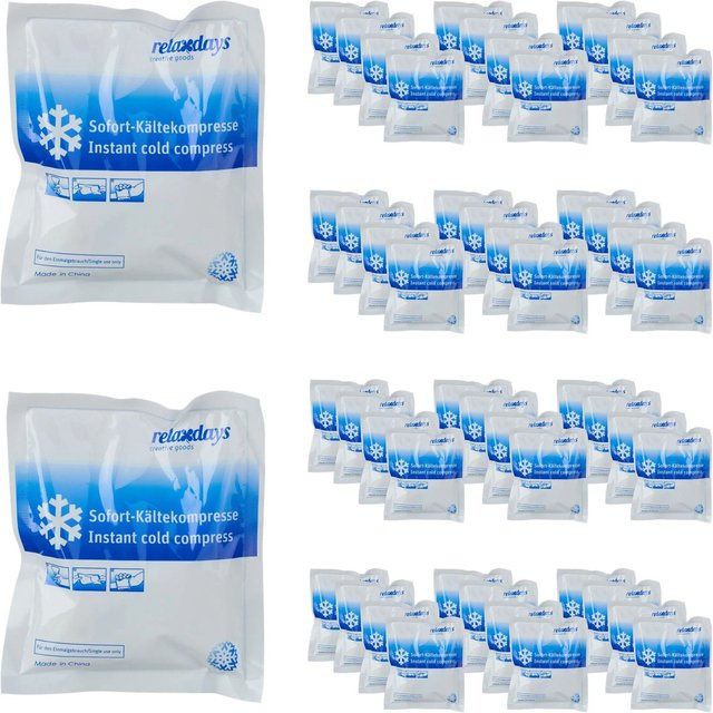 Relaxdays Kühlpack aus Kunststoff in Weiß und Blau zum Knicken, 50er Set, B/T/H: 14,5 x 12,5 x 1,5 cm, 100 g pro Stück - Bild 1