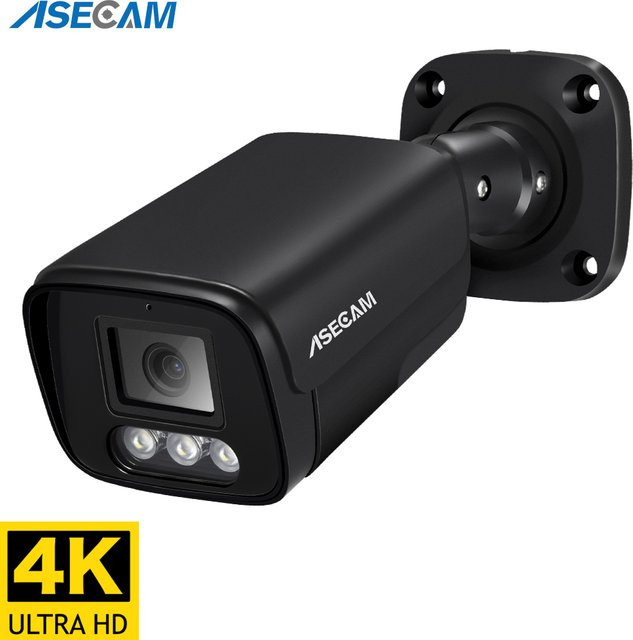 ASECAM 8MP 4K IP Überwachungskamera Outdoor mit Audio, PoE, H.265 und Menschenerkennung in Schwarz - Bild 1