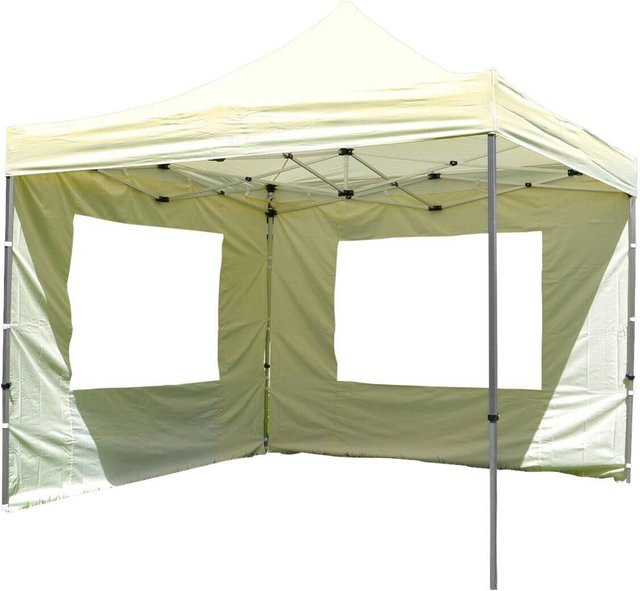 VCM PROFI Pavillon in Weiß mit 2 Seitenteilen mit Fenster und Tragetasche B/H/L: 300 x 220 x 300 cm - Bild 1